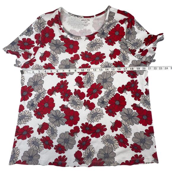 White Stag Shirt XXL Bloomcore Crew Neck Cottagecore Comfort Floral Hawiian Tee - Picture 3 of 9